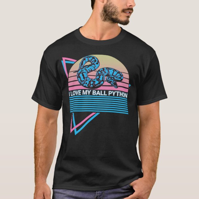 Ball Python Snake Retro I Love My Ball Python T-Shirt (Front)