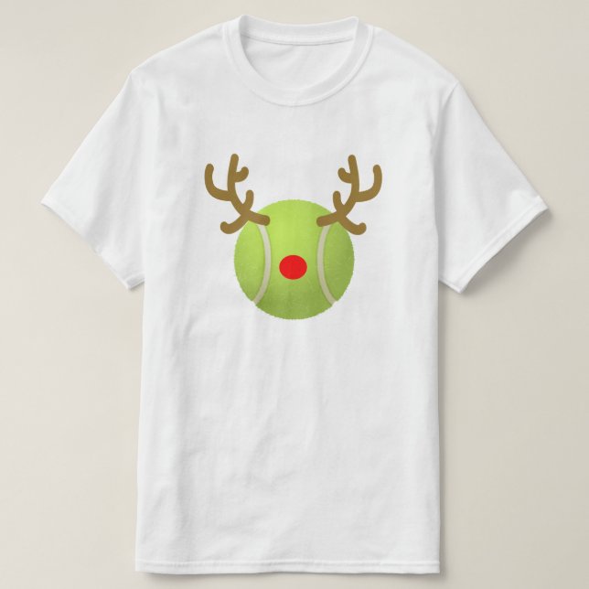 ball reindeer tennis T-Shirt Funny Christmas Gift (Design Front)