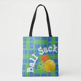 Ball Sack for Pickleballs - Blue and Green Tote Bag