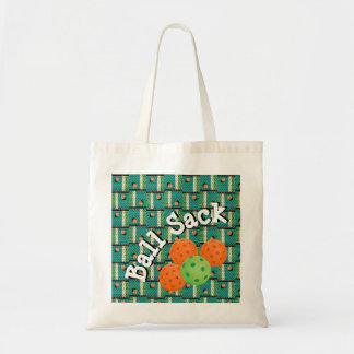 Ball Sack for Pickleballs - Teal, Orange, & Green Tote Bag