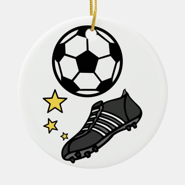 Ball  & Shoes Ceramic Tree Decoration (Front)