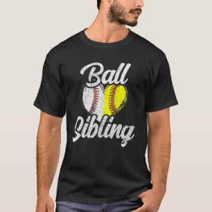 Ball Sibling Baseball Softball Team Sports T-Shirt