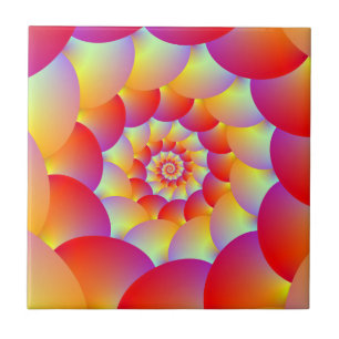 Ball Spiral in Red Yellow and Orange Tile