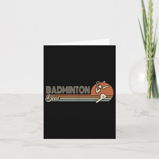 Ball Sport Shuttle Sport Retro Badminton Dad Men  Card (Front)