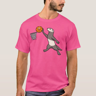 Ball Sports Animal Cute Ferret Basketball T-Shirt