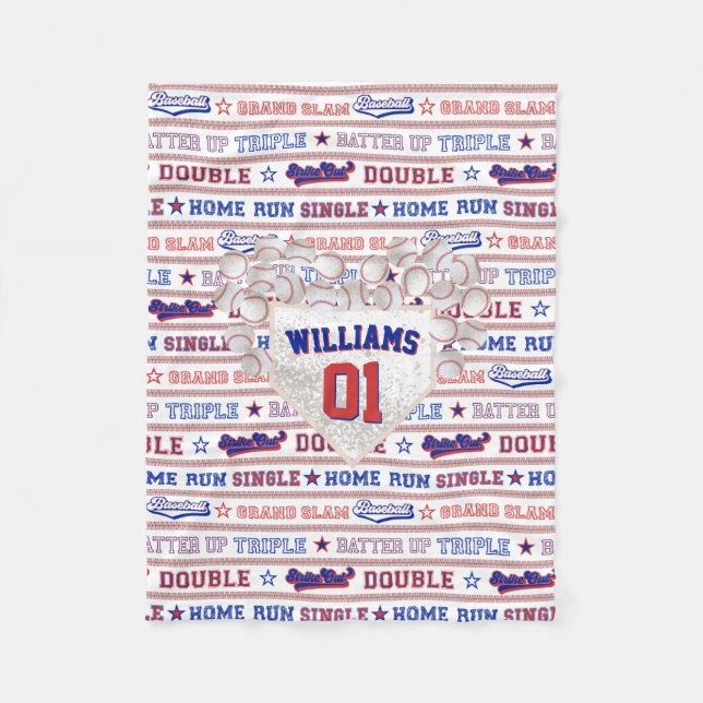 Ball Stitch - Baseball Fleece Blanket (Front)