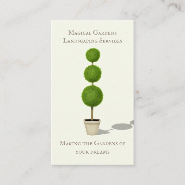 Ball Topiary Garden Themed Traditional Elegant Business Card (Front)