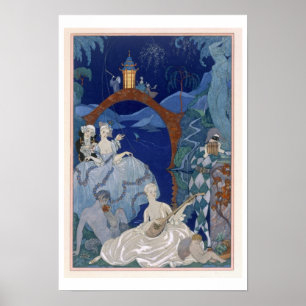 Ball Under the Blue Moon, illustration for 'Fetes Poster