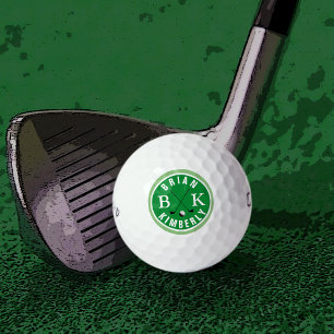 ball with golfer name & initials monogrammed