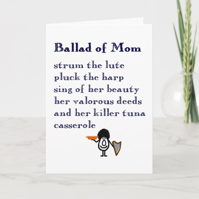 Ballad of Mum - a funny Happy Mother's Day poem Card (Front)