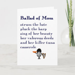 Ballad of Mum - a funny Happy Mother's Day poem Card
