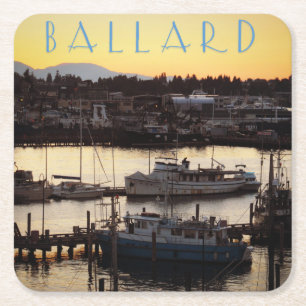Ballard Boats Square Paper Coaster