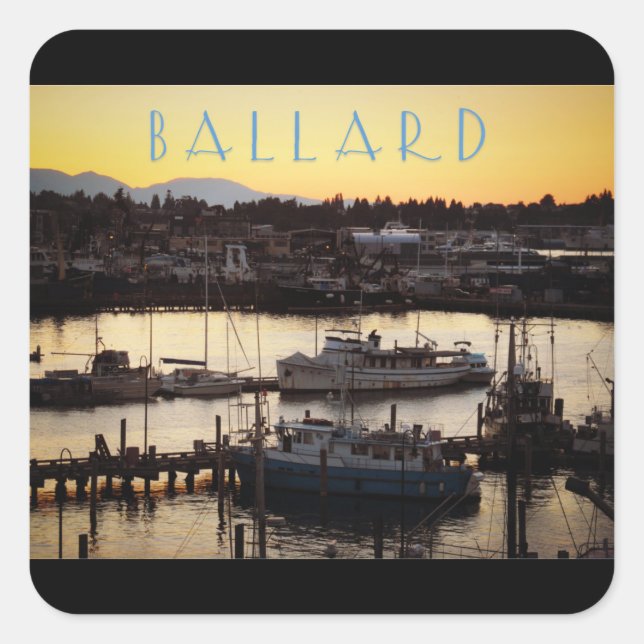 Ballard Boats Square Sticker (Front)