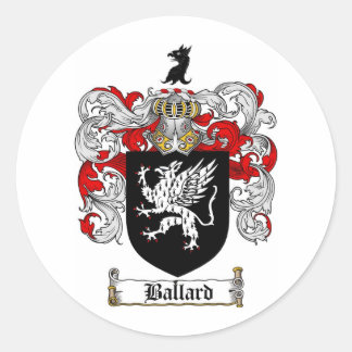 BALLARD FAMILY CREST -  BALLARD COAT OF ARMS CLASSIC ROUND STICKER