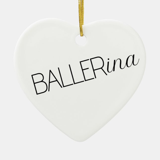 "Baller" Ballerina Christmas Ornament (Front)