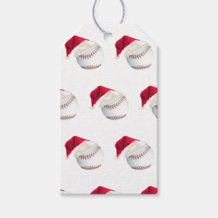 Baller Christmas Baseball Santa Sports Gift Tags