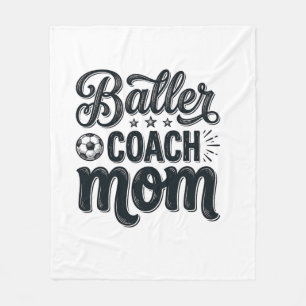 Baller Coach Mum Vintage Soccer Shirt Design_1 Fleece Blanket