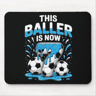 Baller Is Now 7 Ice Cream Drip Men Women Game Socc Mouse Mat