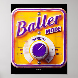 Baller Mode Sign - Basketball Intensity In Purple