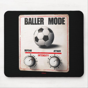 Baller Mode - White Red Sign Attack And Defend Int Mouse Mat
