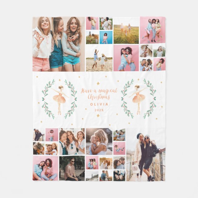  Ballerina 29 photo modern minimal Christmas Fleece Blanket (Front)