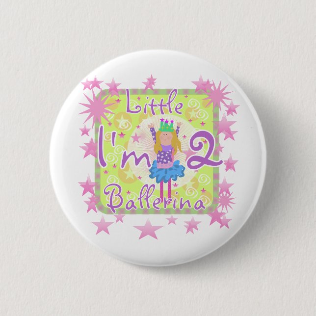 Ballerina 2nd Birthday Tshirts and Gifts 6 Cm Round Badge (Front)