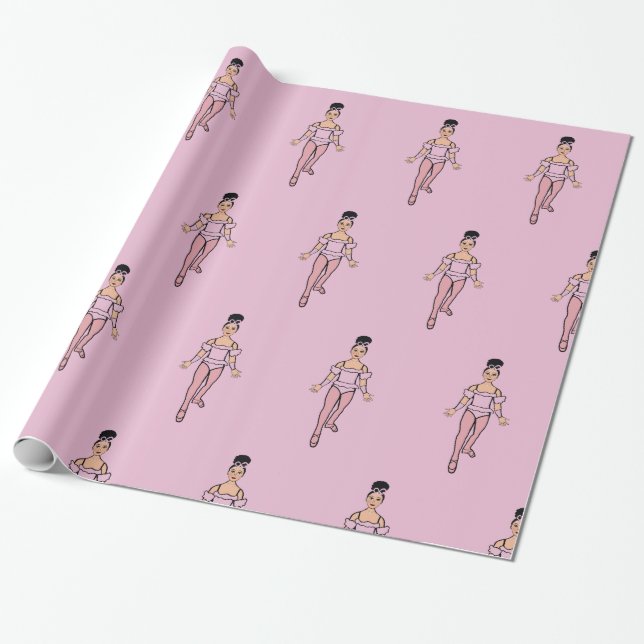 Ballerina 30” x 6 feet Glossy Wrapping Paper #2 (Unrolled)