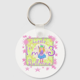 Ballerina 3rd Birthday Tshirts and Gifts Key Ring
