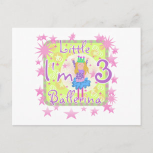 Ballerina 3rd Birthday Tshirts and Gifts Postcard