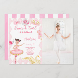 Ballerina 8th Birthday Photo Invitation 