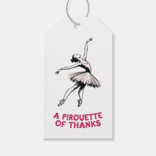 Ballerina A Pirouette of Thanks Ballet Favour Gift Tags
