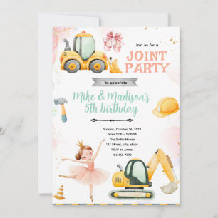 Ballerina and construction joint Invitation