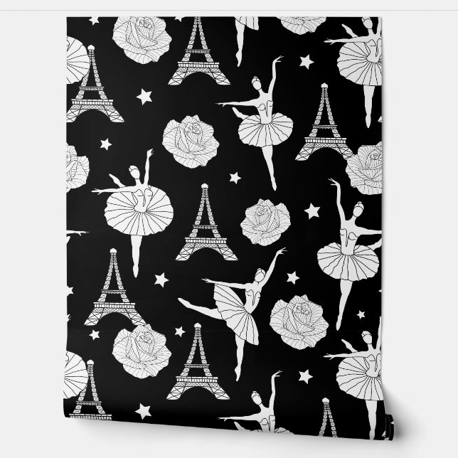 Ballerina and Eiffel Tower Wallpaper (Unrolling)
