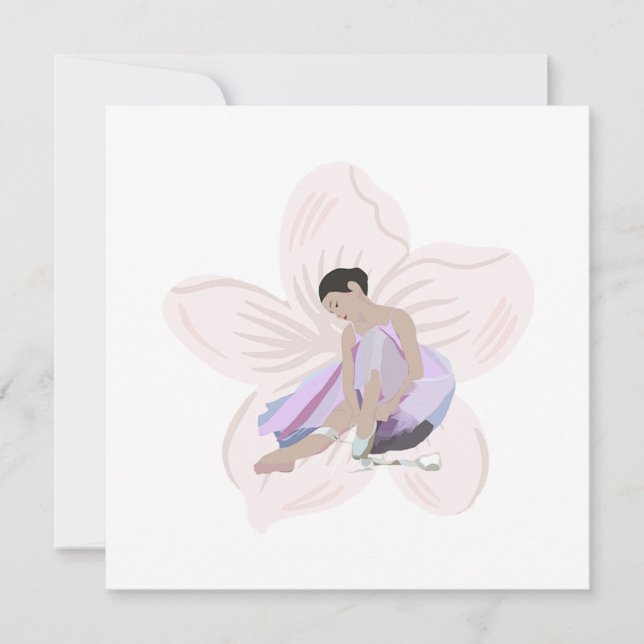 Ballerina and Flower Card (Front)