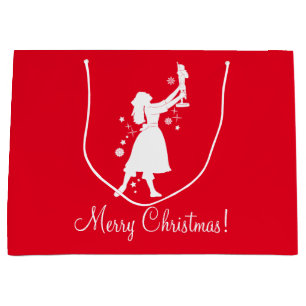 Ballerina and Nutcracker at Christmas Large Gift Bag