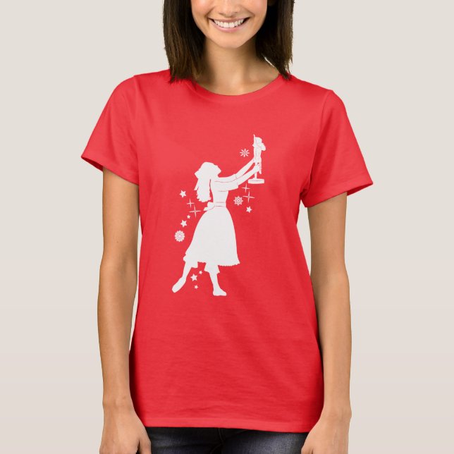 Ballerina and Nutcracker at Christmas T-Shirt (Front)