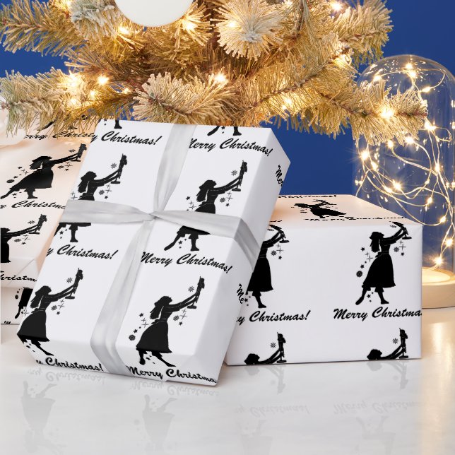 Ballerina and Nutcracker Merry Christmas Wrapping  Wrapping Paper (Holidays)
