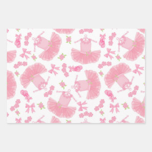 Ballerina and Tutu Pattern Wrapping Paper Sheet