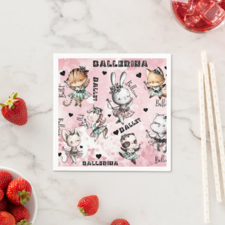 Ballerina animals napkin