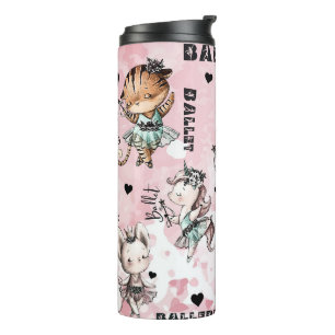 Ballerina animals thermal tumbler
