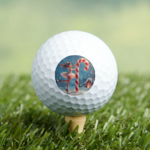 Ballerina Anime Girl & Candy Cane Christmas Golf Balls