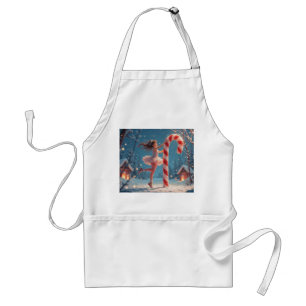 Ballerina Anime Girl & Candy Cane Christmas Standard Apron