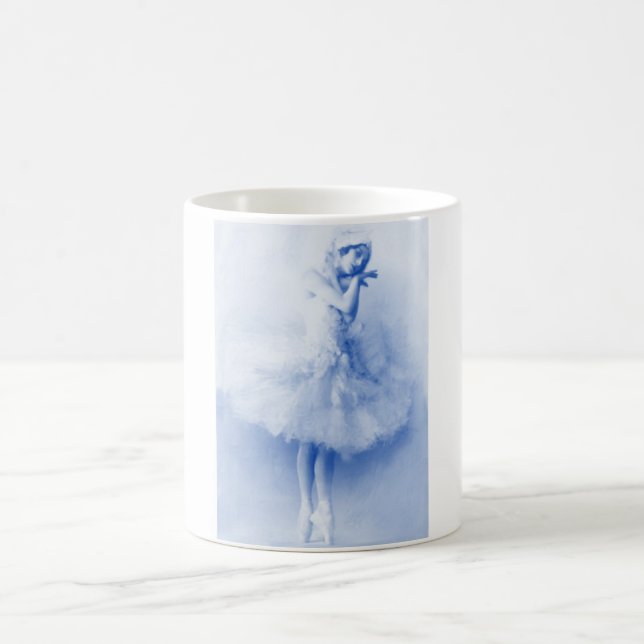 Ballerina Anna Pavlova,blue,vintage,photo. Coffee Mug (Center)