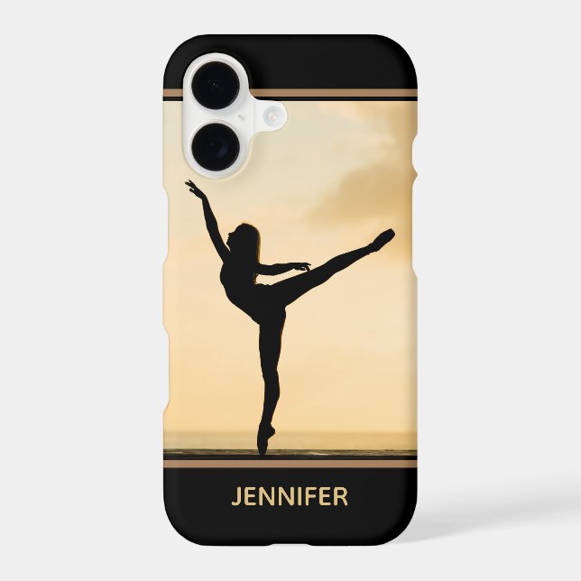 Ballerina Arabesque Sunset Silhouette Personalised (Back)