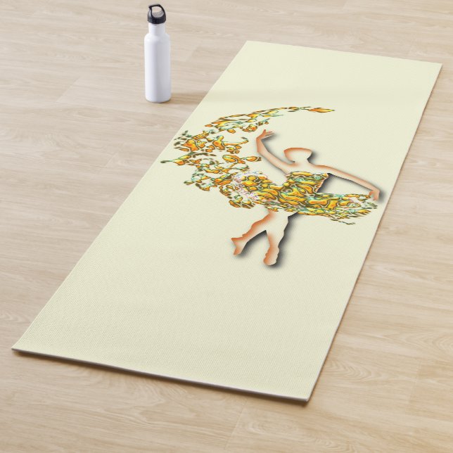 Ballerina Art Fire Dance - Ballet Dancer Drawing Yoga Mat (In Situ)