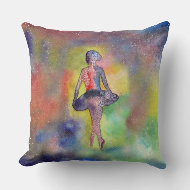 Ballerina Art Painting Throw Pillow 51 cm x 51 cm (Front)