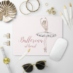 Ballerina at Heart Quote Simple Blush Pink Glitter Mouse Mat<br><div class="desc">This cute,  girly mouse pad design features a pretty glitter ballerina with the quote "Ballerina at heart" in pretty pink ribbon script typography on a blush pink background. Copyright Anastasia Designs,  all rights reserved.</div>