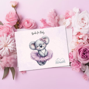Ballerina Baby Girl Shower Tutu Koala Books Enclosure Card