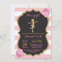 Ballerina Baby Shower Pink and Gold Glitter