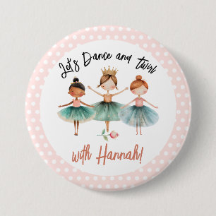 Ballerina Ballet Birthday Girl 7.5 Cm Round Badge